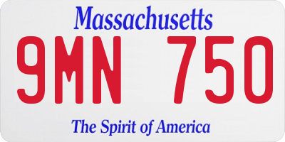 MA license plate 9MN750