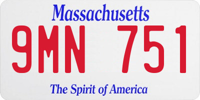 MA license plate 9MN751