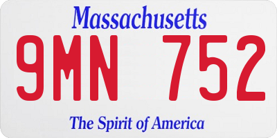 MA license plate 9MN752
