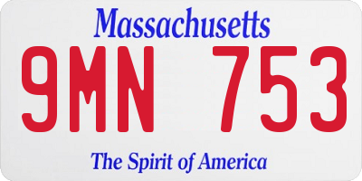 MA license plate 9MN753