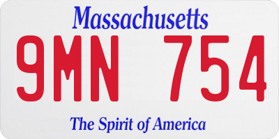 MA license plate 9MN754