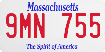 MA license plate 9MN755