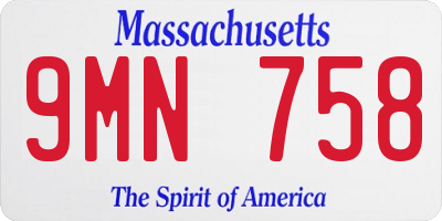 MA license plate 9MN758
