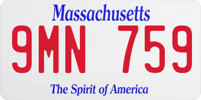 MA license plate 9MN759