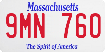 MA license plate 9MN760