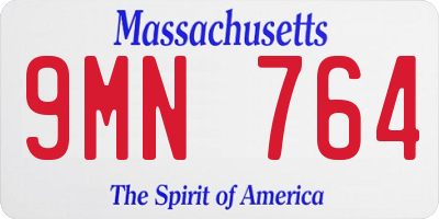 MA license plate 9MN764