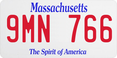 MA license plate 9MN766