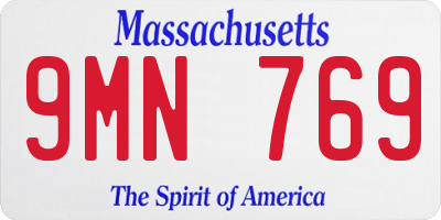 MA license plate 9MN769