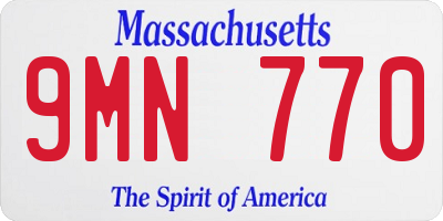 MA license plate 9MN770