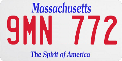 MA license plate 9MN772