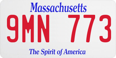 MA license plate 9MN773