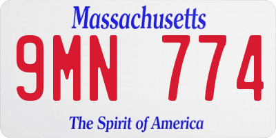 MA license plate 9MN774