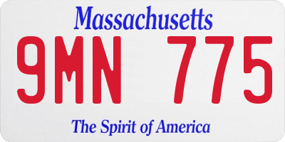 MA license plate 9MN775