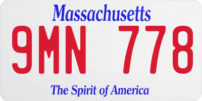 MA license plate 9MN778