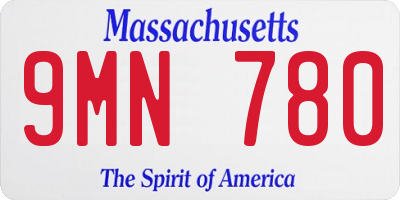 MA license plate 9MN780