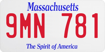 MA license plate 9MN781