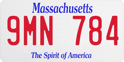 MA license plate 9MN784