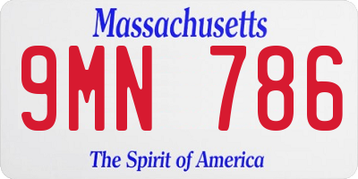 MA license plate 9MN786