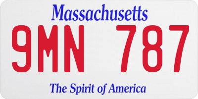 MA license plate 9MN787