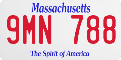 MA license plate 9MN788