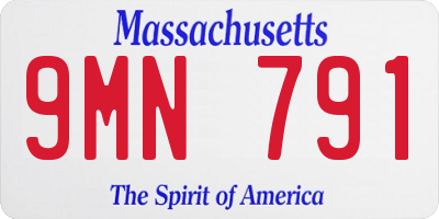 MA license plate 9MN791