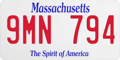 MA license plate 9MN794