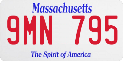 MA license plate 9MN795