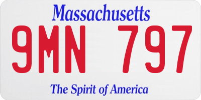MA license plate 9MN797