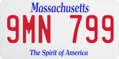 MA license plate 9MN799