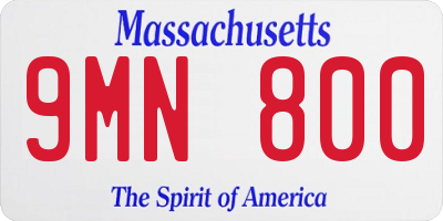 MA license plate 9MN800