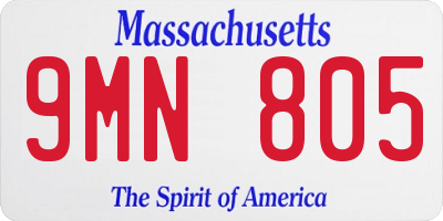 MA license plate 9MN805