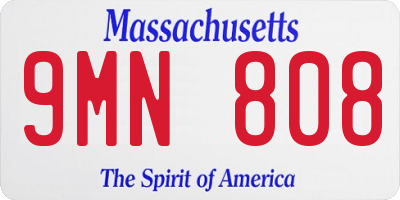 MA license plate 9MN808