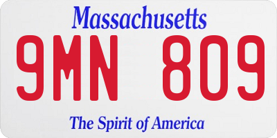 MA license plate 9MN809