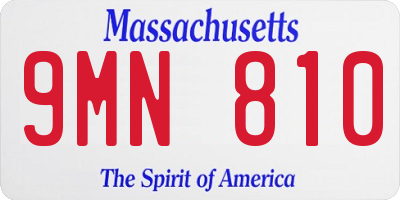 MA license plate 9MN810