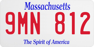 MA license plate 9MN812
