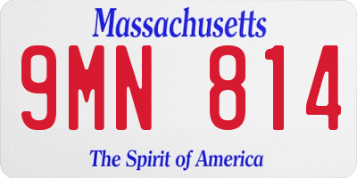 MA license plate 9MN814