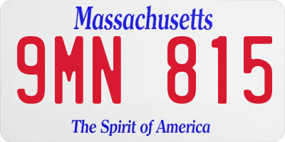 MA license plate 9MN815