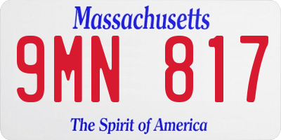 MA license plate 9MN817
