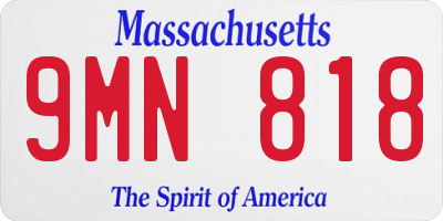 MA license plate 9MN818
