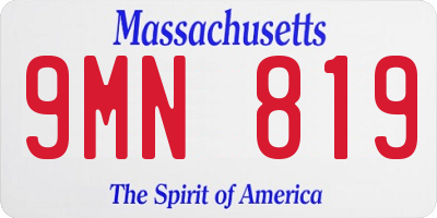 MA license plate 9MN819