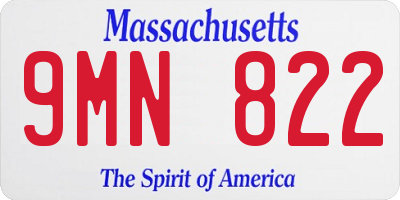 MA license plate 9MN822