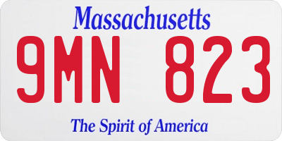 MA license plate 9MN823