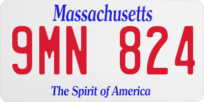 MA license plate 9MN824