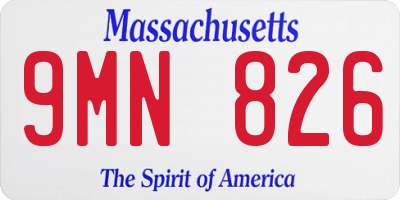 MA license plate 9MN826