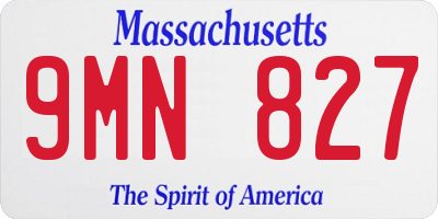 MA license plate 9MN827