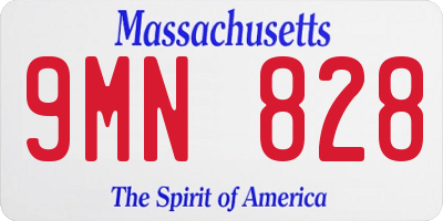 MA license plate 9MN828