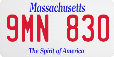 MA license plate 9MN830