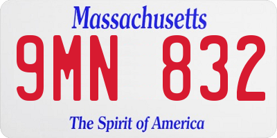 MA license plate 9MN832