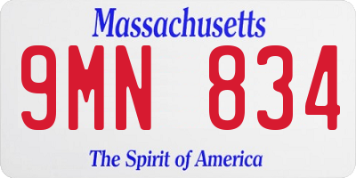 MA license plate 9MN834