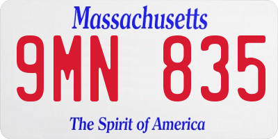 MA license plate 9MN835